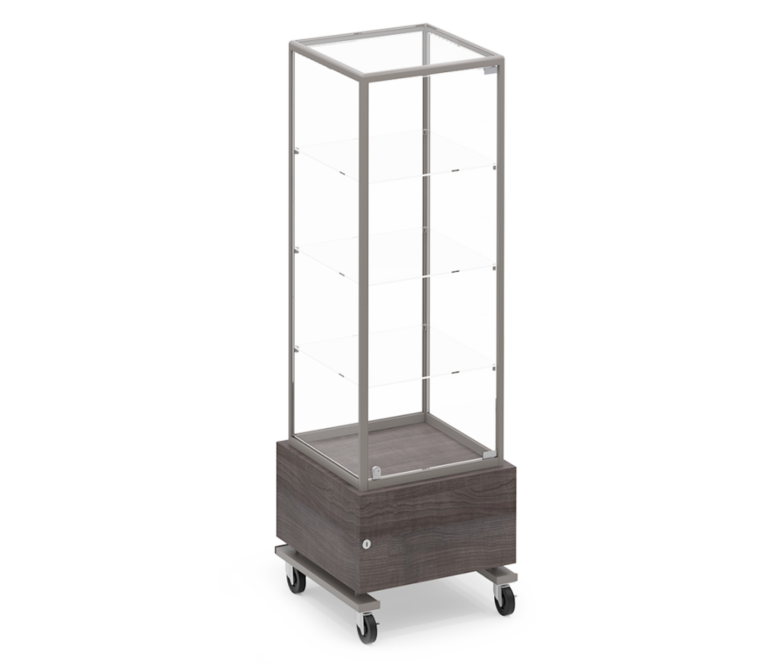 Edge Collection Tall Mobile Showcase and Locking Storage Drawer