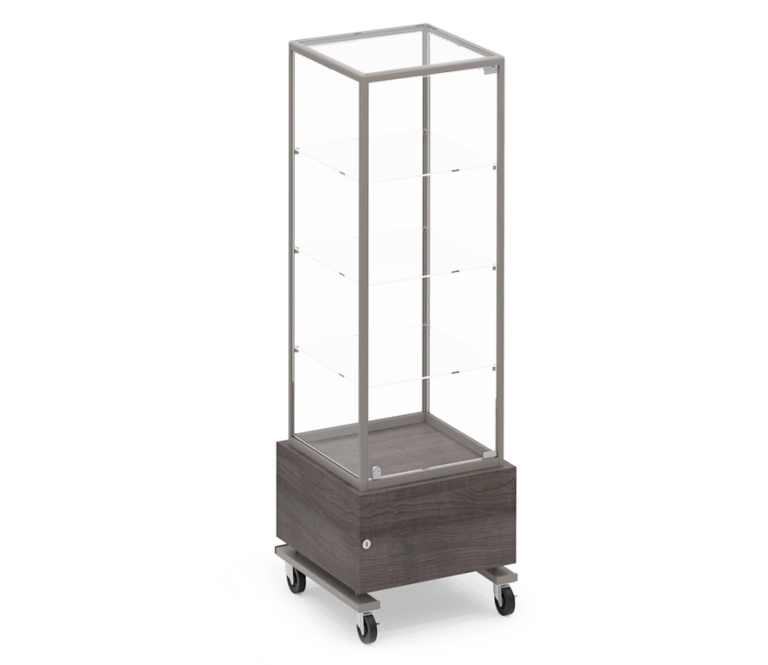 Edge Collection Tall Mobile Showcase and Locking Storage Drawer