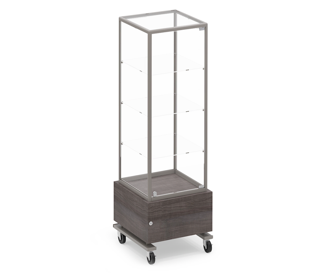Edge Collection Tall Mobile Showcase and Locking Storage Drawer