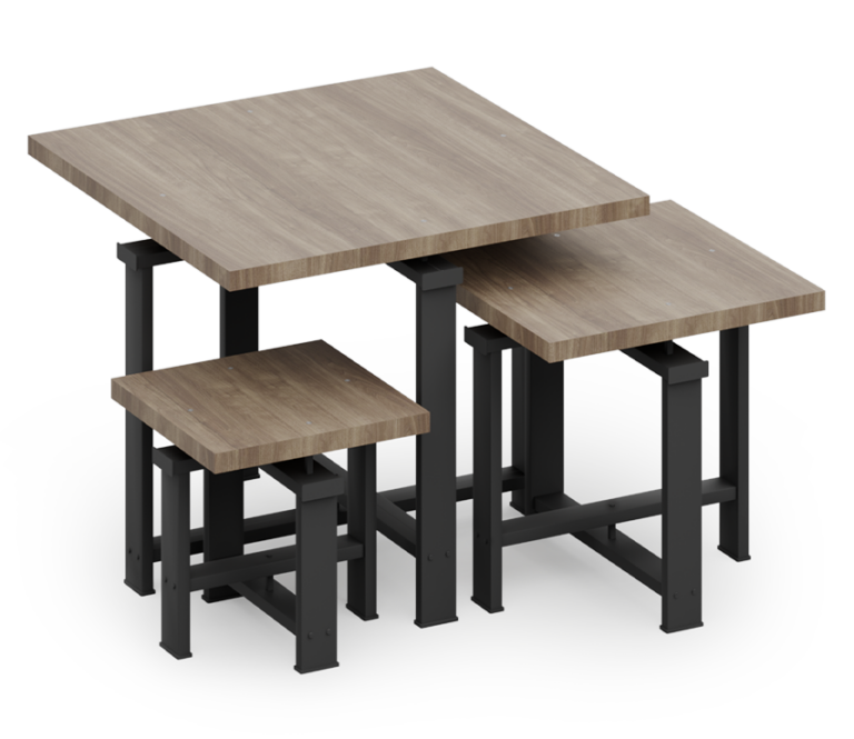 Edge Collection Square Table Set with Laminated Tops