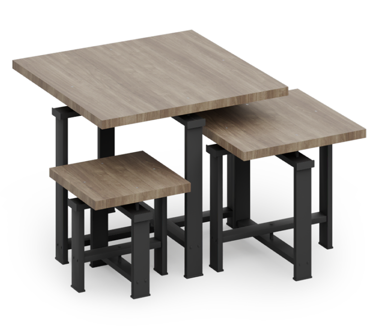 Edge Collection Square Table Set with Laminated Tops