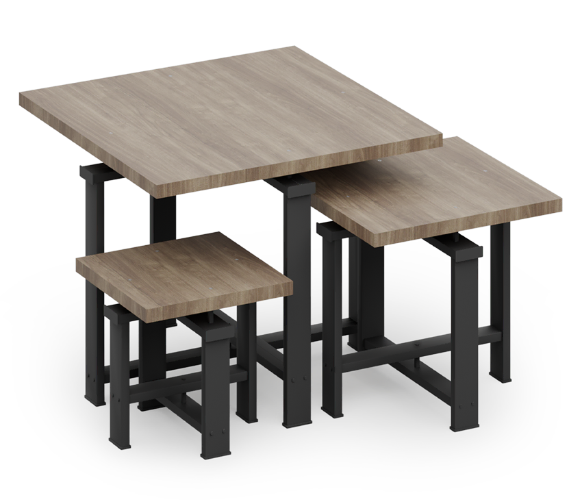 Edge Collection Square Table Set with Laminated Tops