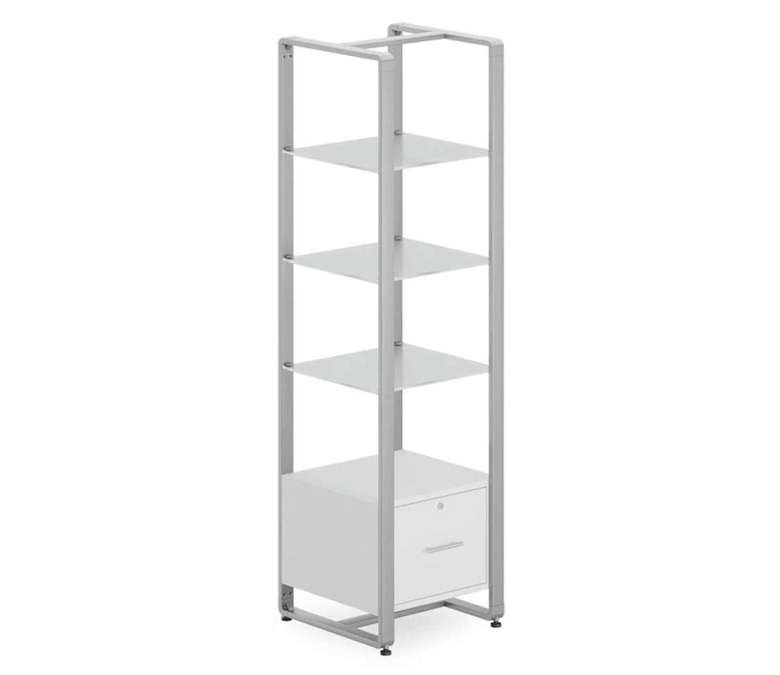 Reveal Collection Tall Etagere with Locking Cabinet