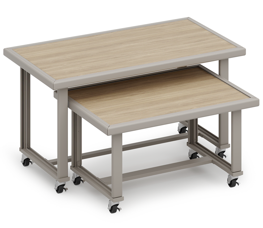 EVT-6032-34-WEB2 Evolve Collection Laminated Tables with Cladding